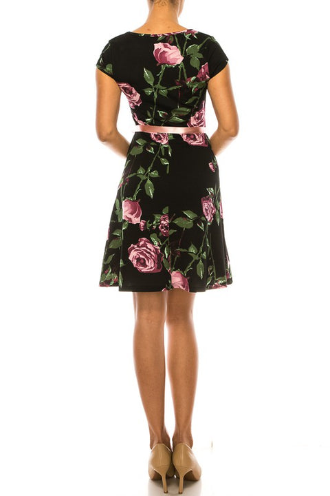 Black Plum Floral Emma Dress